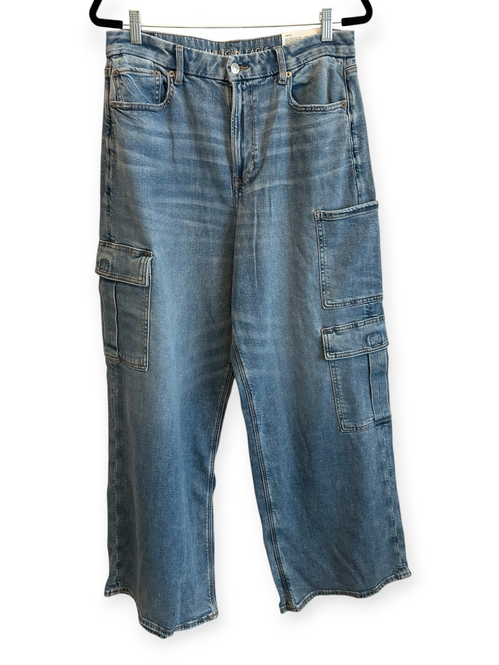 NWT American Eagle Dreamy Drape Super Hi Rise Wide Leg Jean Size 14